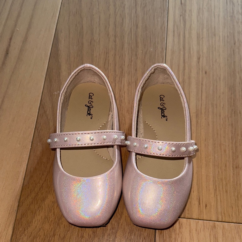 Cat & Jack Pearl Strap Pink Dress Shoes